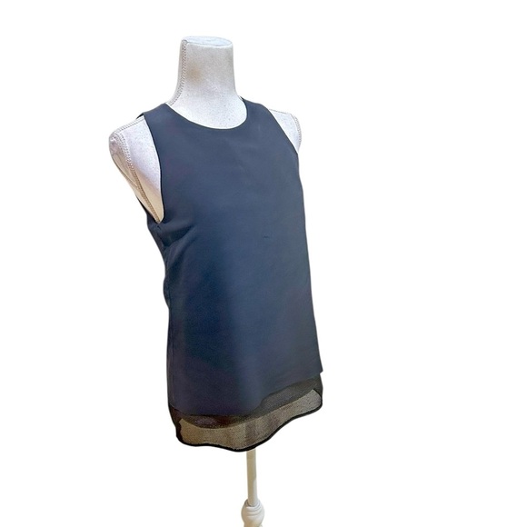 Cedric Charlier Black Sleeveless blouse netting hem size 8 - Picture 3 of 10